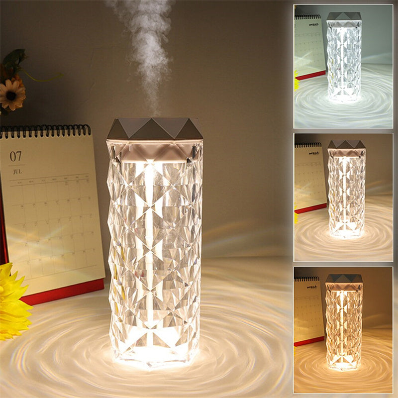 Crystal Lamp Air Humidifier Night Light Touch Lamp for Room Decoration