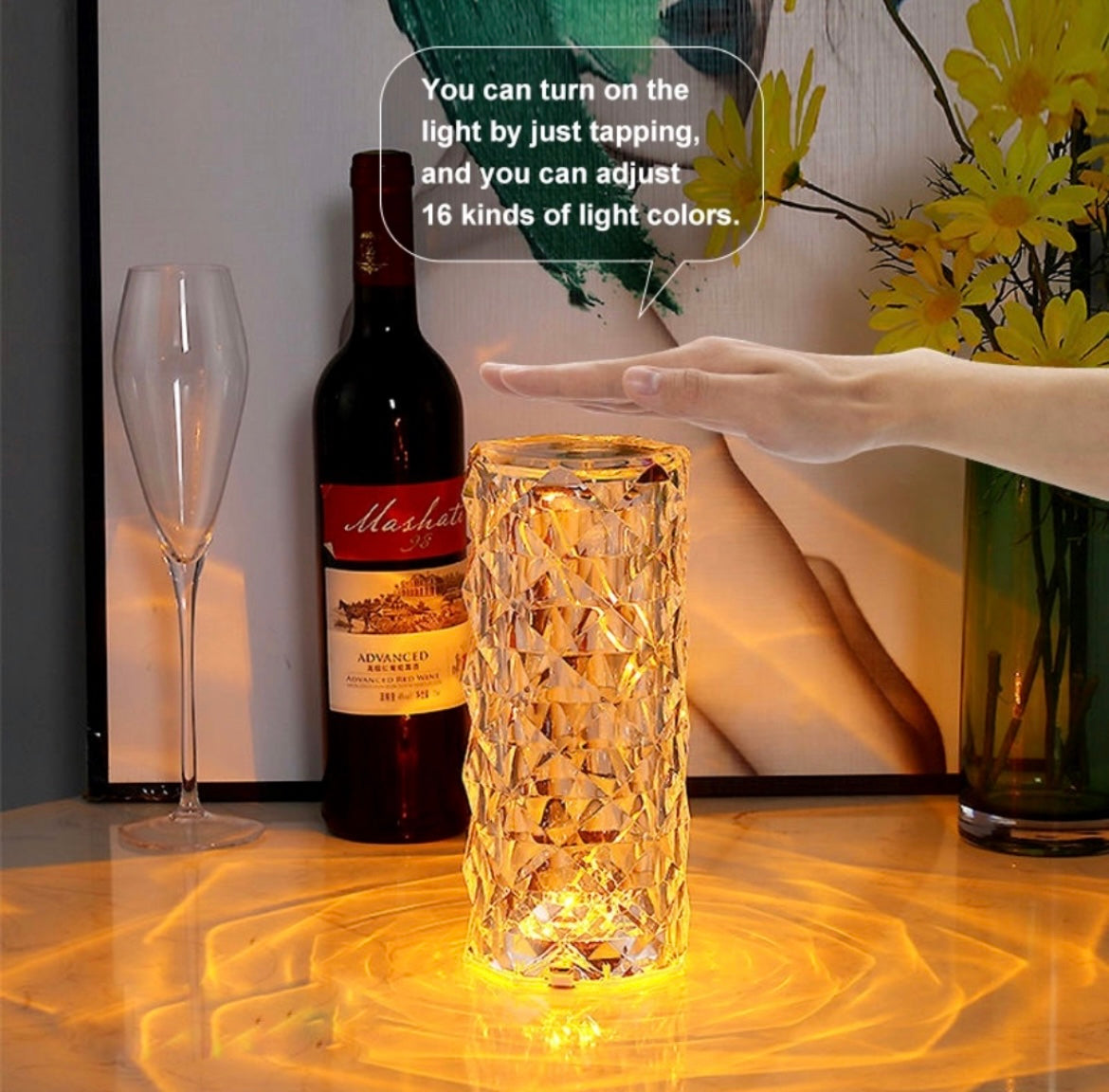 Colour changing Crystal lamp with remote