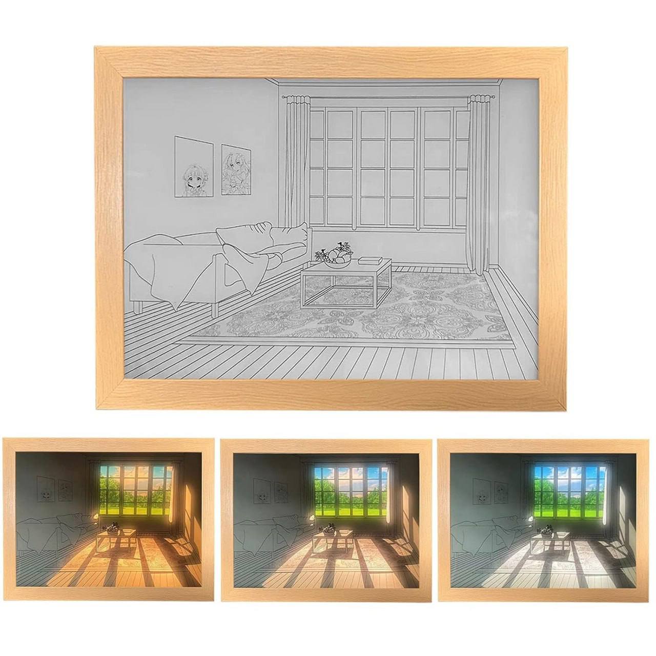 3D LED Painting Wooden Photo Frame